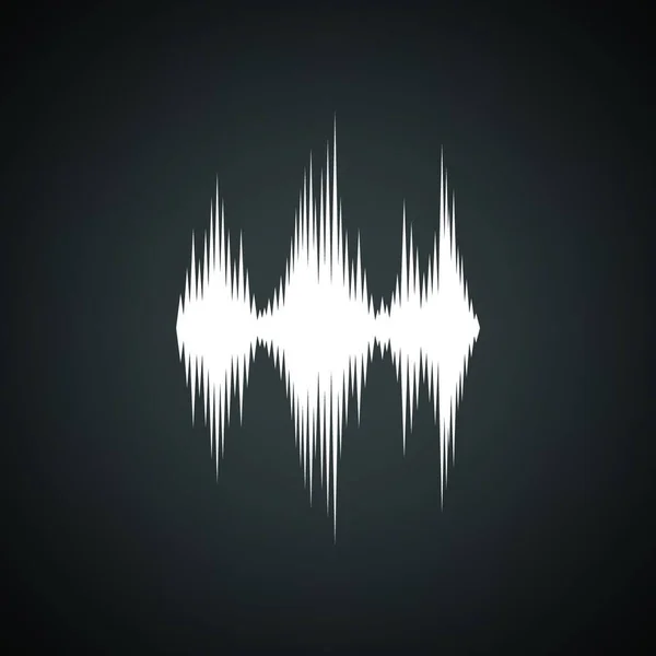 Music Equalizer Icon Black Background White Vector Illustration — Stock Vector
