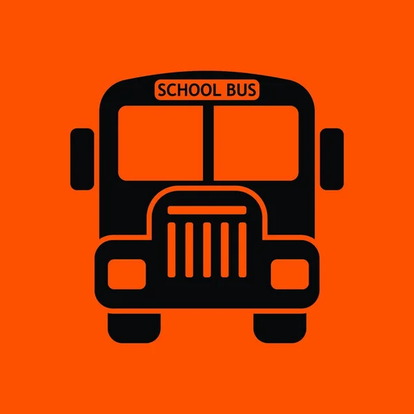 Schulbus Symbol Orangefarbener Hintergrund Mit Schwarz Vektorillustration — Stockvektor