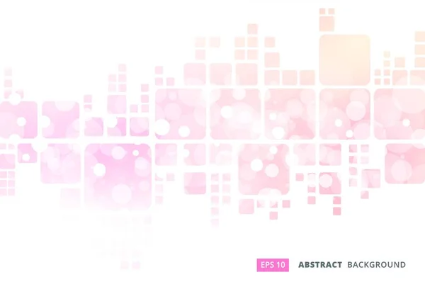 Abstract White Geometric Square Border Pink Blur Bokeh Background Vector — Stock Vector