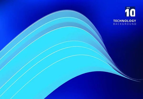 겹쳐진 곡선으로 기술을 묘사하는 파란색 이미지입니다 일러스트 — 스톡 벡터