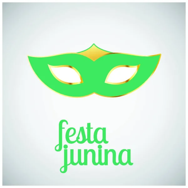 Feliz Dia Carnaval Brasileiro Máscara Carnaval Verde Tipografia Fundo Cinza —  Vetores de Stock