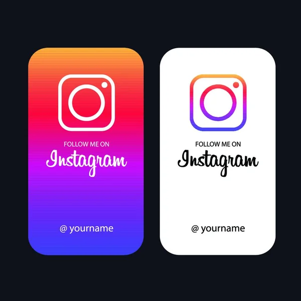 Instagram Yaratıcı Kartlarında Beni Takip Web Tasarımı Uygulama Arayüzü Için — Stok Vektör