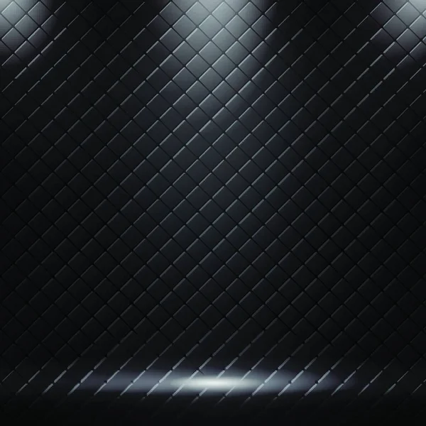工作室豪华沙发背景和纹理与聚光灯 有照明的黑色正方形图案 矢量说明 — 图库矢量图片