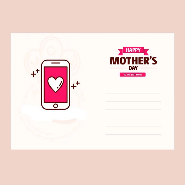 Happy Mothers Rsquo Day Carte Conception Typographique Avec Fond Rouge — Image vectorielle