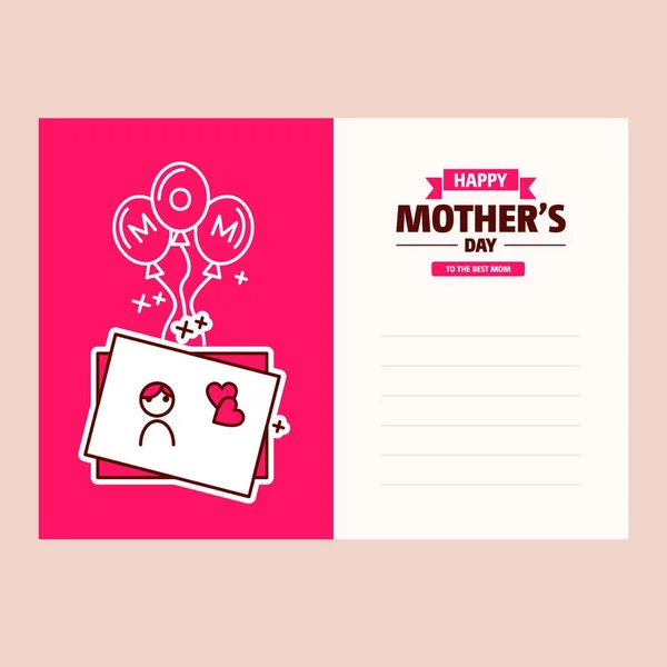 Happy Mother Rsquo Day Fond Doux Carte Vœux Design Plat — Image vectorielle