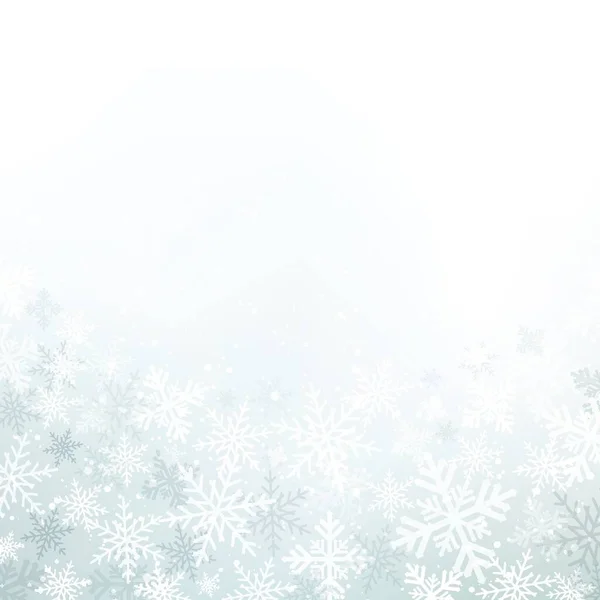 Winter White Background Christmas Made Snowflakes Snow Blank Copy Space — Stock Vector