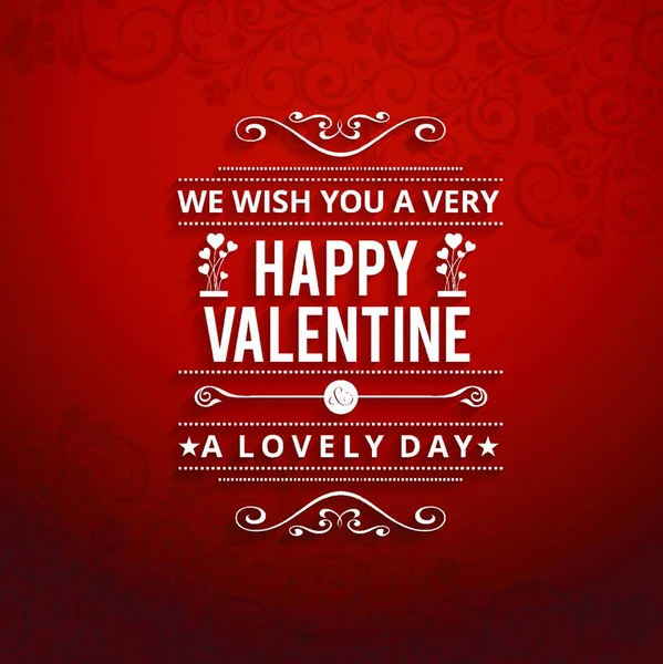 Wish You Very Happy Valentine Rsquo Day Card Web Design — Stock Vector
