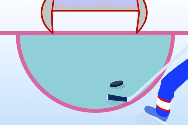 Joueur Hockey Sur Glace Avec Bâton Puck Illustration Vectorielle Pse10 — Image vectorielle