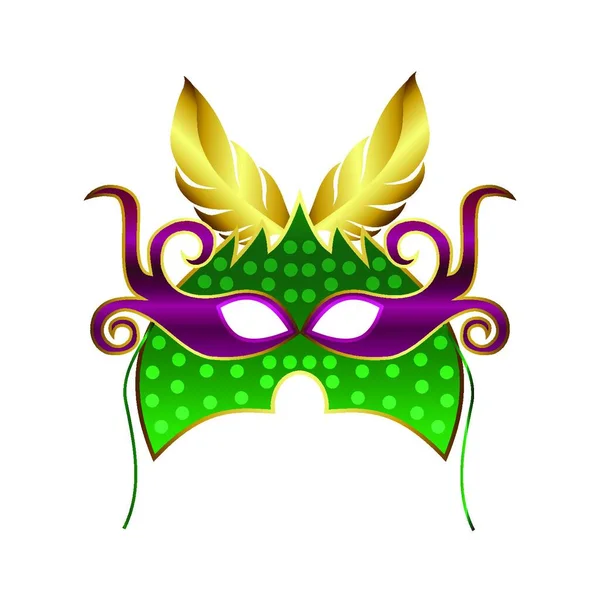 Feliz Dia Carnaval Brasileiro Máscara Carnaval Colorido Fundo Branco Para — Vetor de Stock