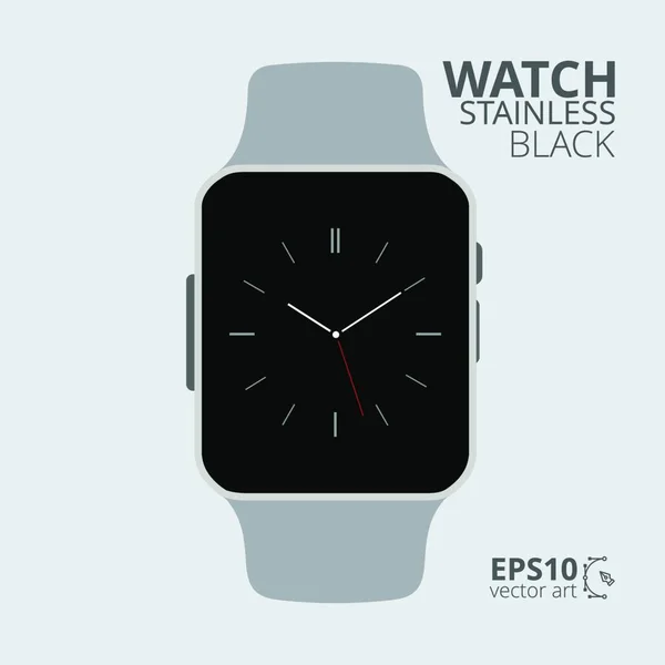Acier Inoxydable Black Digital Watch — Image vectorielle