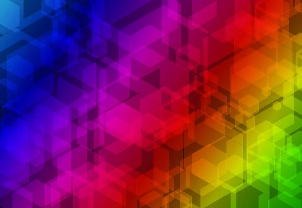 Multicolore Hexagone Futuriste Fond Superposition Entreprise Illustration Vectorielle — Image vectorielle