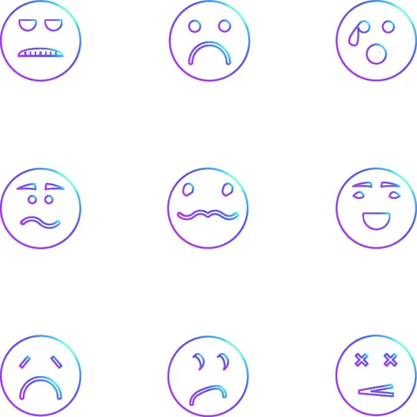 Emoji Emoticon Eomtions Smileys Sad Happy Cry Laugh Love Marah - Stok Vektor