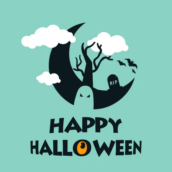 Feliz Halloween Vetor Tipografia Design — Vetor de Stock