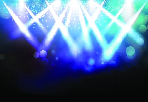 青い光線とパーティのイベント コンサート ベクトル図の輝く効果魔法のスポット ライト — ストックベクタ