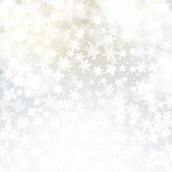 Inverno Fundo Branco Natal Feito Flocos Neve Neve Com Espaço — Vetor de Stock