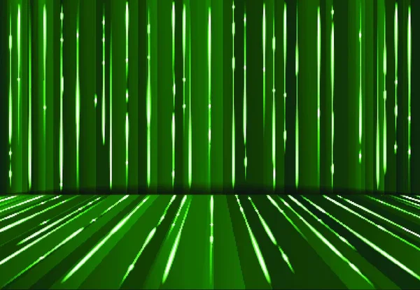 Abstrakte Digitale Faulenzerlinie Science Fiction Matrix Dunkelgrüner Perspektivischer Hintergrund Vektorillustration — Stockvektor