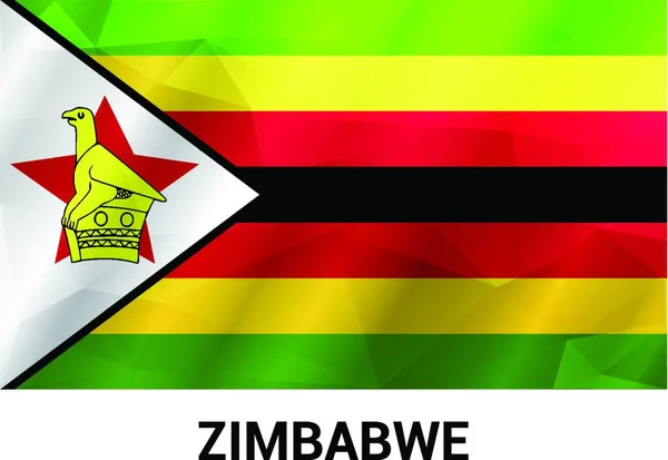 Zimbabwe Flagget Med Kreativ Designvektor – stockvektor