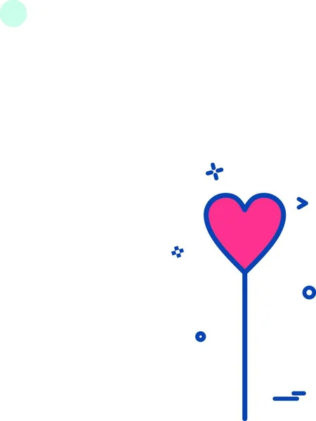 Amour Coeur Ballon Icône Vectoriel Design — Image vectorielle