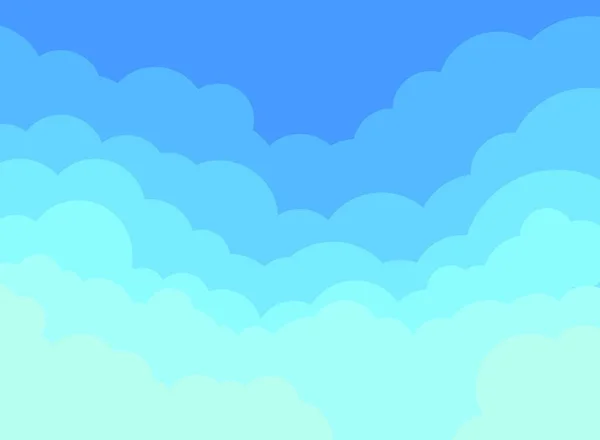 Kağıt Bulutlar Mavi Gökyüzü Arkaplanı Vektör Illüstrasyonu — Stok Vektör