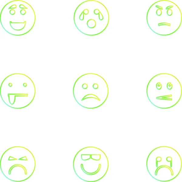 Emoji Emoticons Eomtions Smileys Sad Happy Cry Laugh Love Angry — Vetor de Stock