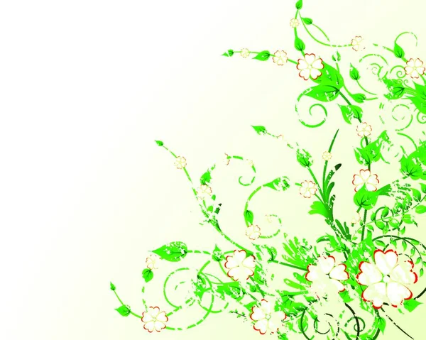 Grön Blommig Vektor Bakgrund För Design Användning — Stock vektor