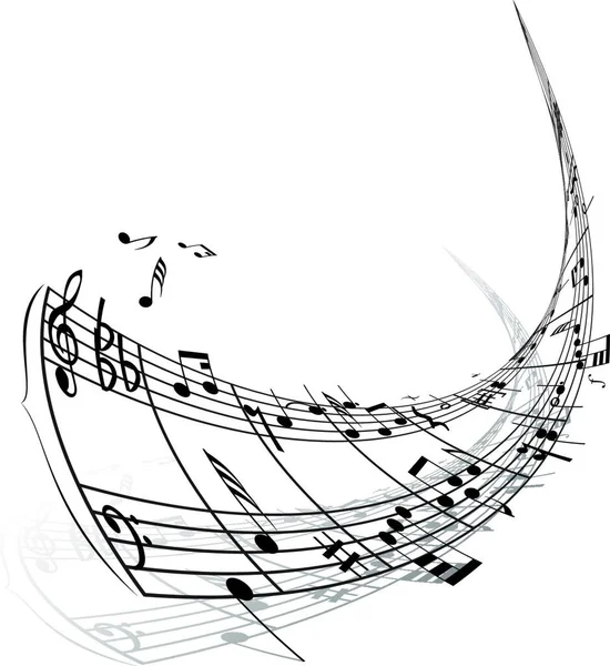Notes Musique Trucs Fond Vectoriel Pour Une Utilisation Dans Design — Image vectorielle