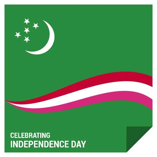 Turquemenistão Dia Independência Vetor Cartão Design — Vetor de Stock