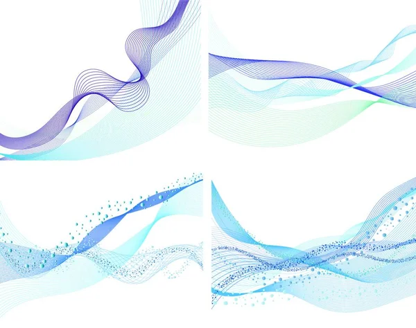 Set Van Negen Abstracte Vector Water Achtergrond — Stockvector