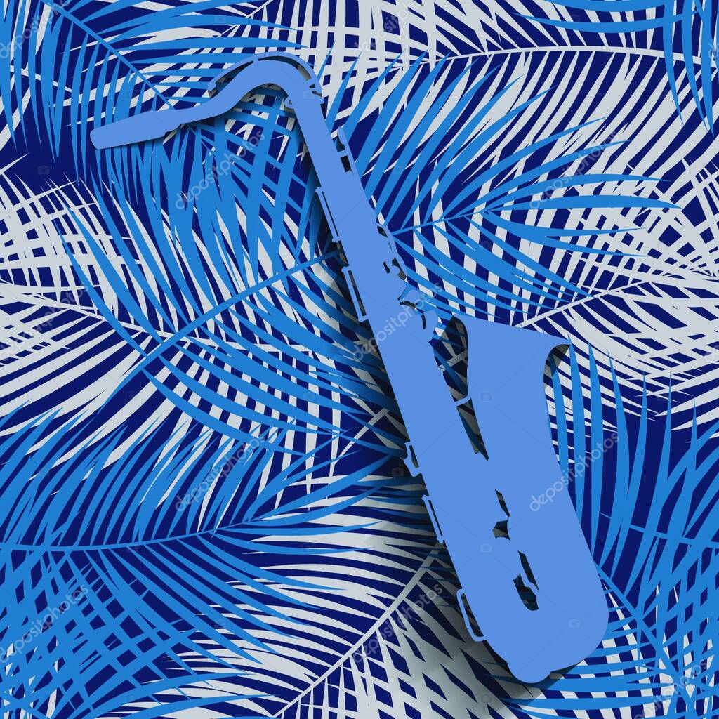Musical Instrument Saxophone that Plays Jazz Music Direction. Vector Illustration. EPS10
