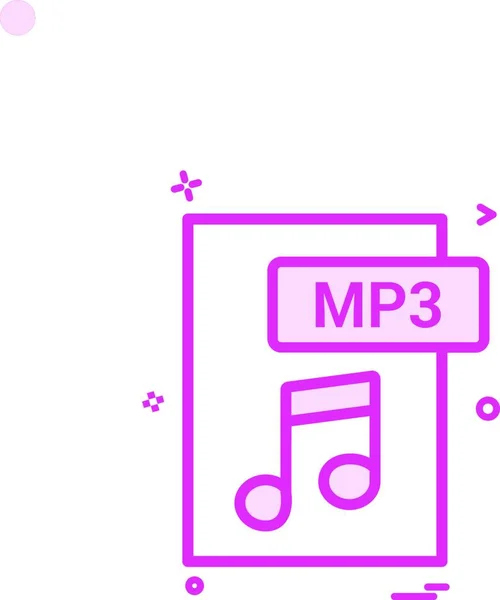 Mp3 Dateiformat Icon Vektor Design — Stockvektor