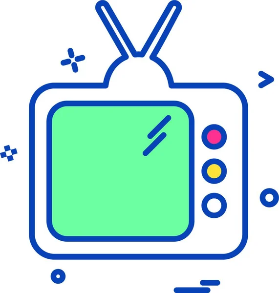 Icono Televisión Vector Diseño — Vector de stock