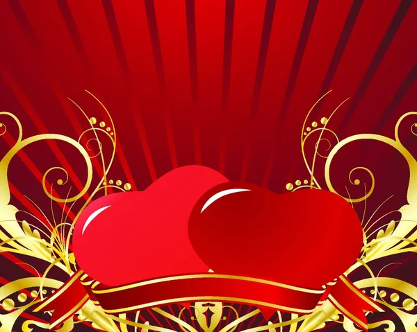 День Святого Валентина Вітальну Листівку Сердечками — стоковий вектор