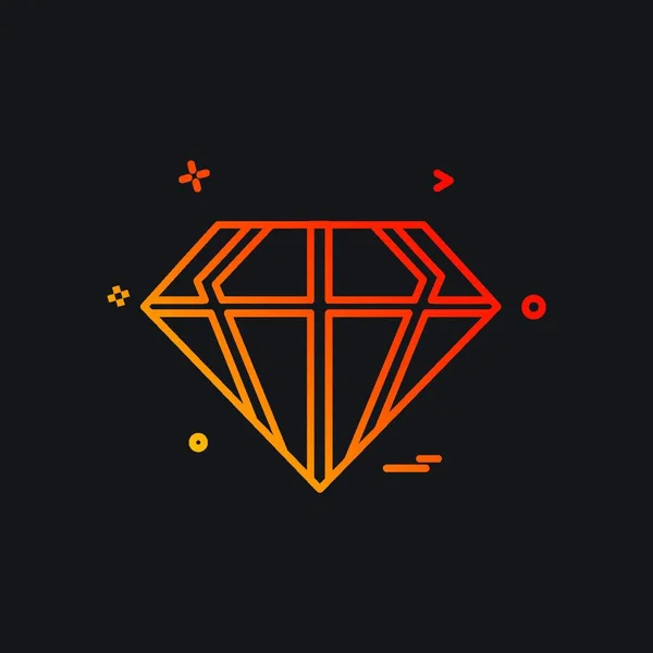 Diamant Pictogram Ontwerp Vector — Stockvector