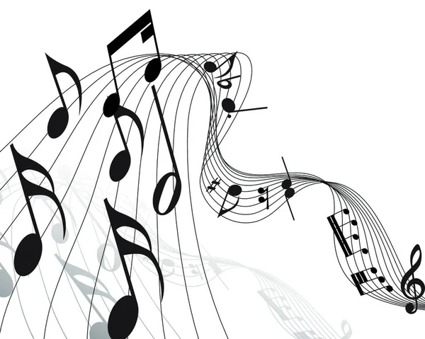 Vector Music Notes Staff Background Design Use — стоковый вектор