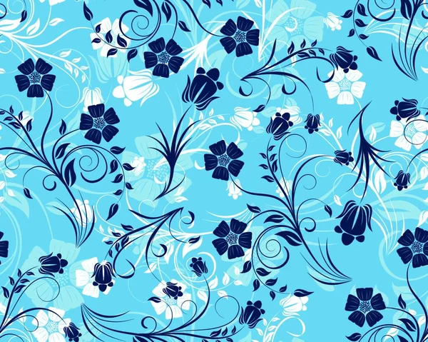 Seamless Vector Floral Pattern Easy Making Seamless Pattern Just Drag — Stock Vector