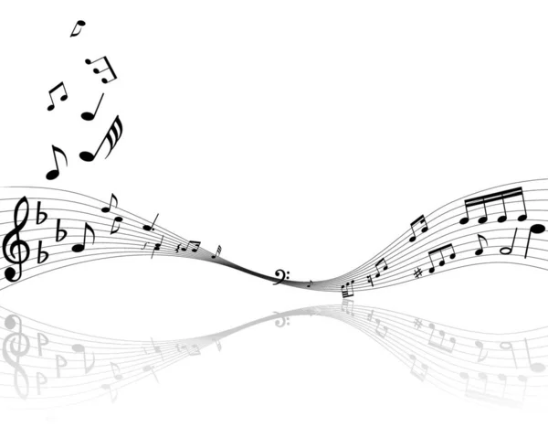 Музичний Фон Різними Нотами Білому — стоковий вектор