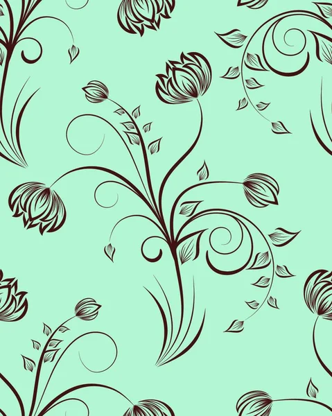 Seamless Vector Floral Background Easy Making Seamless Pattern Just Drag — Stock Vector