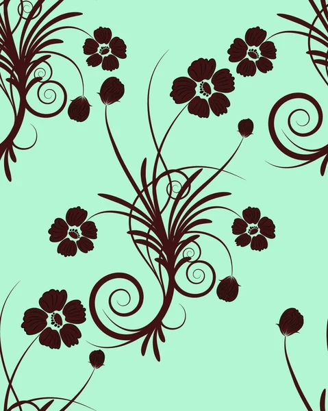 Nahtlose Vektor Floralen Hintergrund Nahtlose Muster Erstellen Ziehen Sie Einfach — Stockvektor
