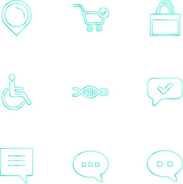 Icon Vector Design Flat Collection Style Creative Fashion Cart Shop — стоковый вектор