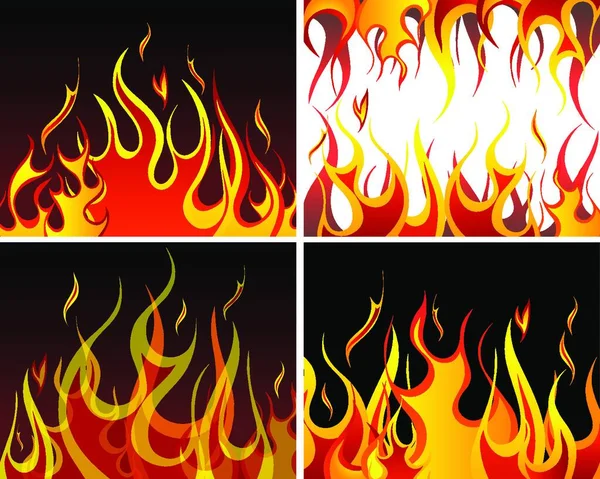 Tasarım Kullanımı Için Cehennem Ateşi Vektör Arkaplanı Ayarlandı — Stok Vektör