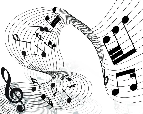 Fondo Del Personal Notas Musicales Vectoriales Para Uso Diseño — Vector de stock