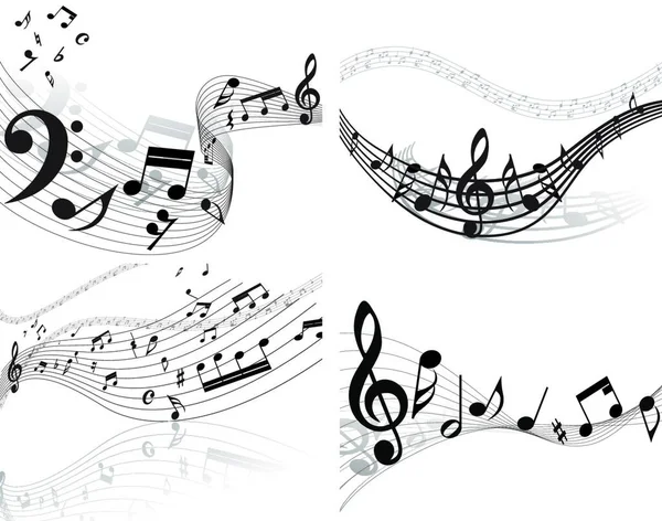 Vector Music Notes Staff Background Design Use — стоковый вектор