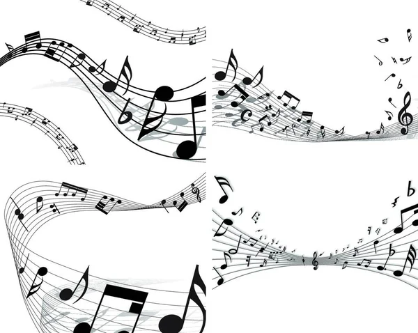 Fondo Del Personal Notas Musicales Vectoriales Para Uso Diseño — Vector de stock