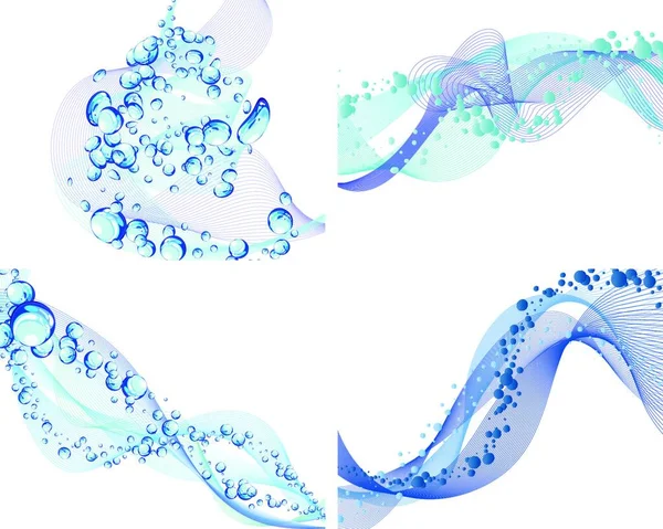 Abstrakt Vatten Vektor Bakgrund Med Bubblor Luft — Stock vektor