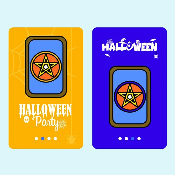 Joyeux Halloween Invitation Design Avec Vecteur Cartes — Image vectorielle