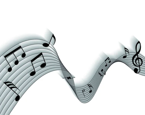 ベクトル音楽ノートスタッフのデザイン使用の背景 — ストックベクタ