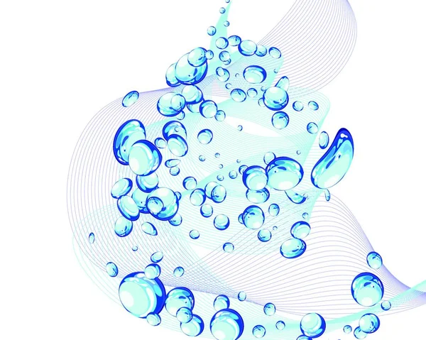 Abstrakter Wasservektorhintergrund Mit Luftblasen — Stockvektor