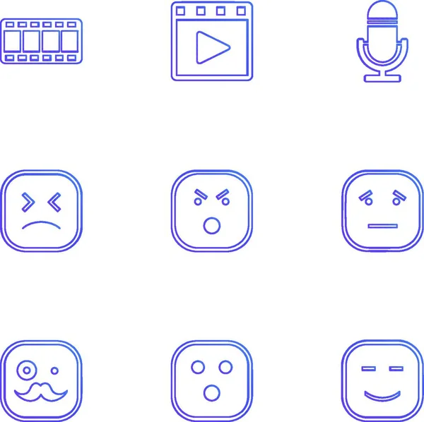 Emoji Emoticon Smiley Happy Sad Cry Laugh Raomntic Love Angry — стоковый вектор