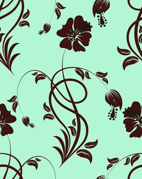Seamless Vector Floral Background Easy Making Seamless Pattern Just Drag — Stock Vector