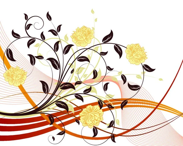 デザイン使用のための花の背景 ベクターイラスト — ストックベクタ